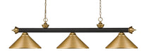 Billiard Z-Lite 200-3BRZ+SG-MSG Bronze + Satin Gold Riviera 3 Light Billiard Z-Lite