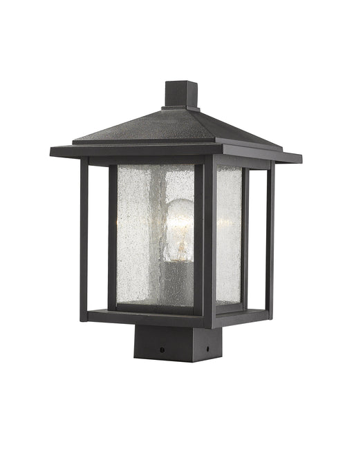 Outdoor Post Mount Fixture Z-Lite 554PHMS-BK Black Aspen 1 Light Outdoor Post Mount Fixture Z-Lite