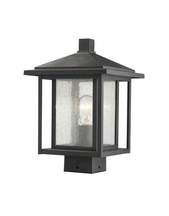 Outdoor Post Mount Fixture Z-Lite 554PHMS-BK Black Aspen 1 Light Outdoor Post Mount Fixture Z-Lite
