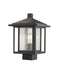 Outdoor Post Mount Fixture Z-Lite 554PHMS-BK Black Aspen 1 Light Outdoor Post Mount Fixture Z-Lite