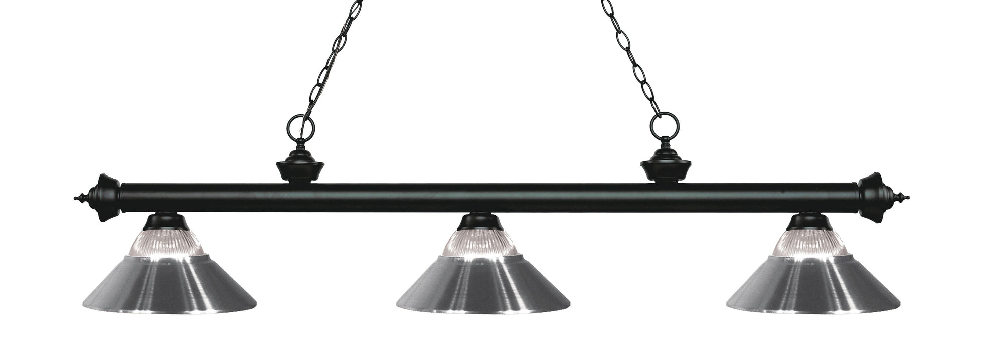 Billiard Z-Lite 200-3MB-RCH Matte Black Riviera 3 Light Billiard Z-Lite