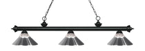 Billiard Z-Lite 200-3MB-RCH Matte Black Riviera 3 Light Billiard Z-Lite