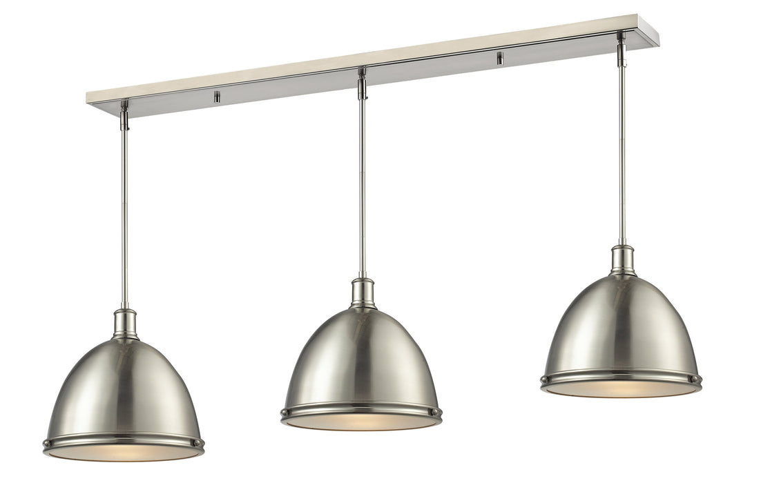 Linear Chandelier Z-Lite 710P13-3BN Brushed Nickel Mason 3 Light Linear Chandelier Z-Lite