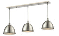 Linear Chandelier Z-Lite 710P13-3BN Brushed Nickel Mason 3 Light Linear Chandelier Z-Lite