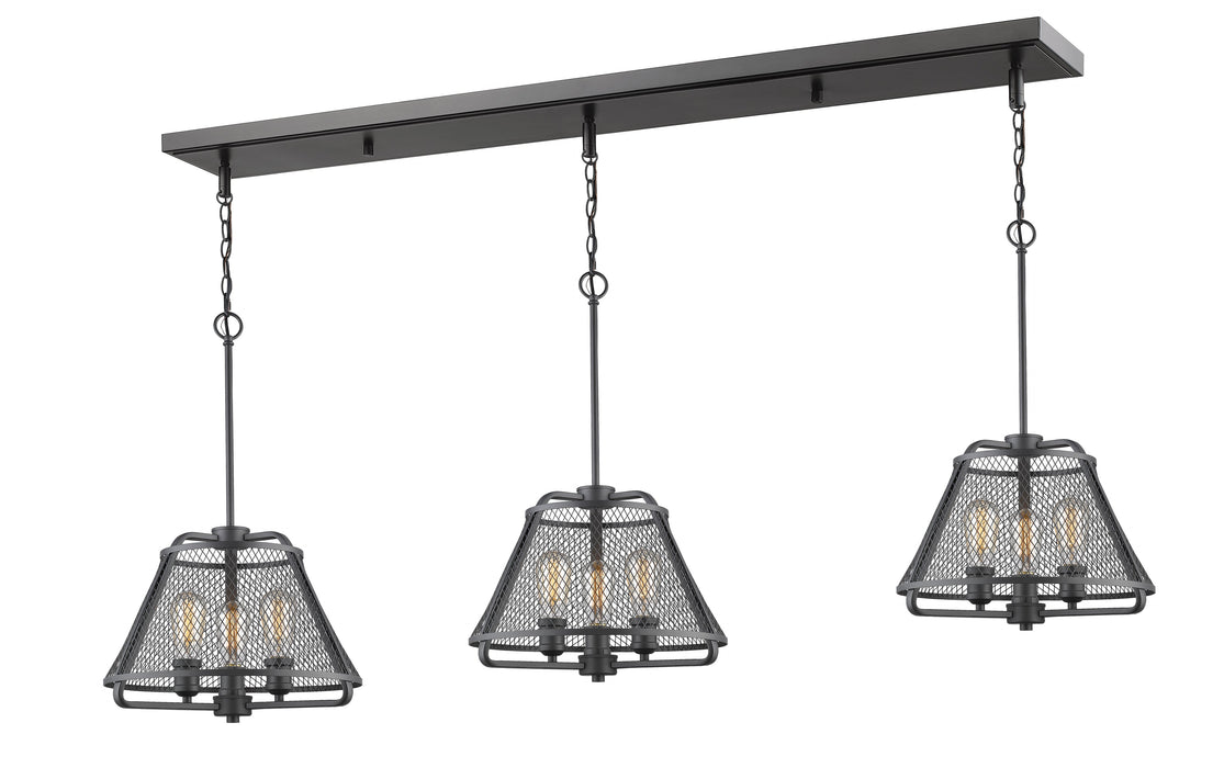 Linear Chandelier Z-Lite 451-16-3BRZ Bronze Iuka 9 Light Linear Chandelier Z-Lite