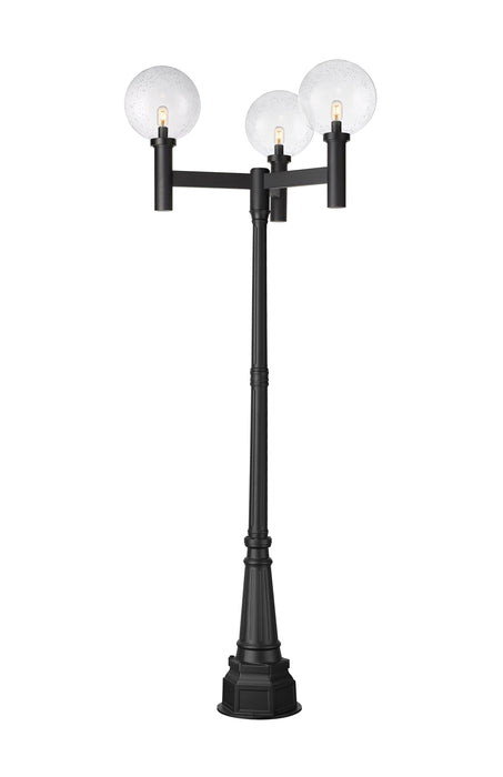 Outdoor Post Mounted Fixture Z-Lite 599BP3-564P-BK Black Laurent 3 Light Outdoor Post Mounted Fixture Z-Lite