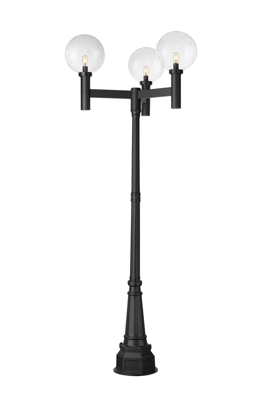 Outdoor Post Mounted Fixture Z-Lite 599BP3-564P-BK Black Laurent 3 Light Outdoor Post Mounted Fixture Z-Lite