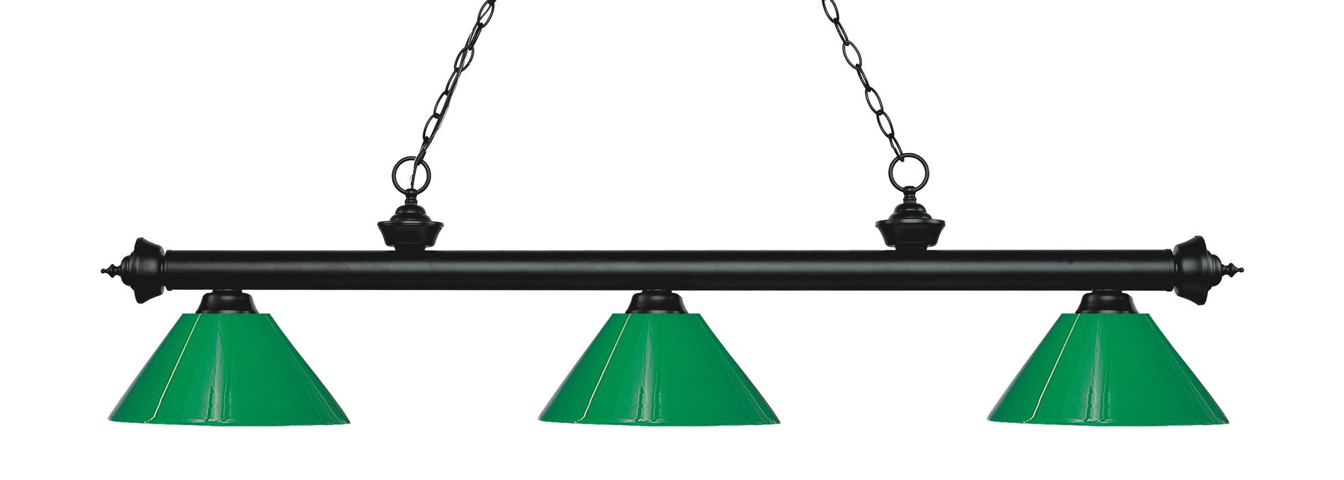 Billiard Z-Lite 200-3MB-PGR Matte Black Riviera 3 Light Billiard Z-Lite