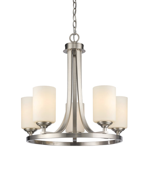 Chandelier Z-Lite 435-5BN Brushed Nickel Bordeaux 5 Light Chandelier Z-Lite