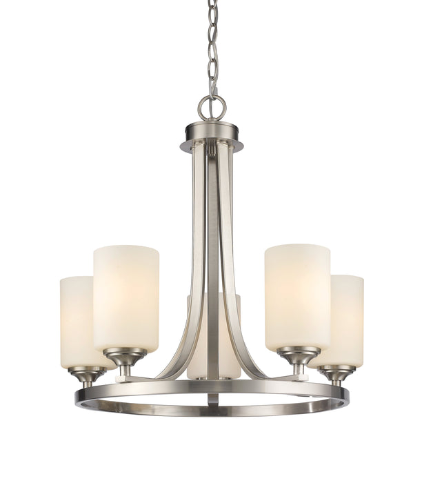 Chandelier Z-Lite 435-5BN Brushed Nickel Bordeaux 5 Light Chandelier Z-Lite