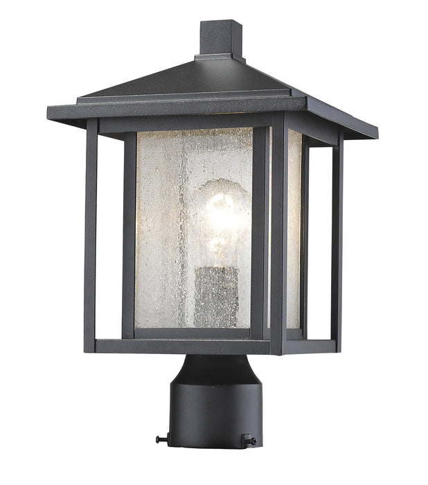 Outdoor Post Mount Fixture Z-Lite 554PHM-BK Black Aspen 1 Light Outdoor Post Mount Fixture Z-Lite