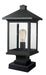 Outdoor Pier Mounted Fixture Z-Lite 531PHBS-SQPM-BK Black Portland 1 Light Outdoor Pier Mounted Fixture Z-Lite