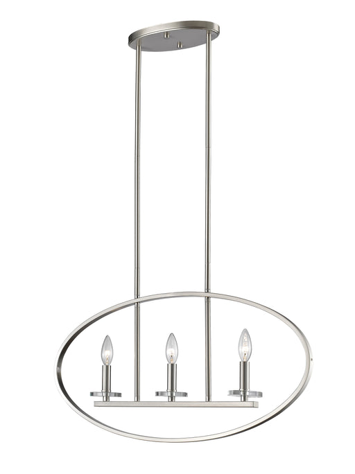 Linear Chandelier Z-Lite 2010-3L-BN Brushed Nickel Verona 3 Light Linear Chandelier Z-Lite