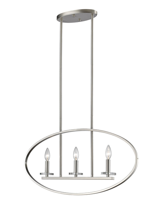 Linear Chandelier Z-Lite 2010-3L-BN Brushed Nickel Verona 3 Light Linear Chandelier Z-Lite
