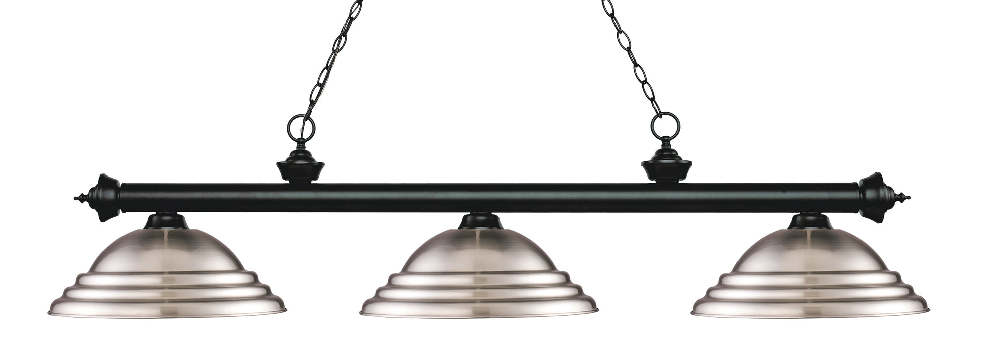 Billiard Z-Lite 200-3MB-SBN Matte Black Riviera 3 Light Billiard Z-Lite
