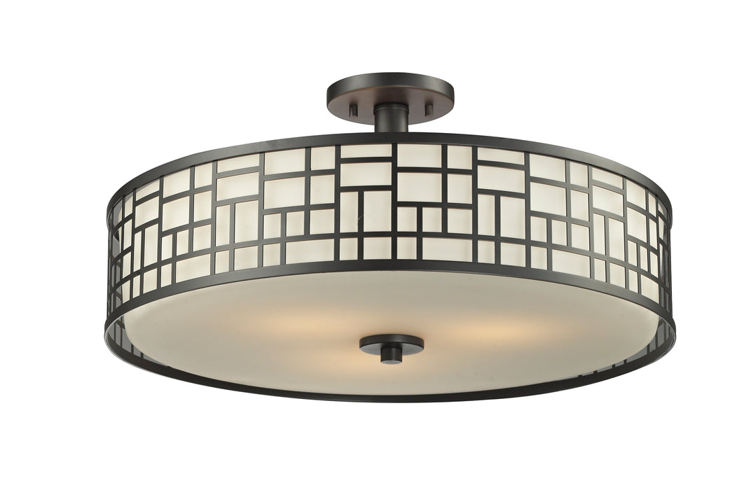 Semi Flush Mount Z-Lite 329-SF20-BRZ Bronze Elea 3 Light Semi Flush Mount Z-Lite