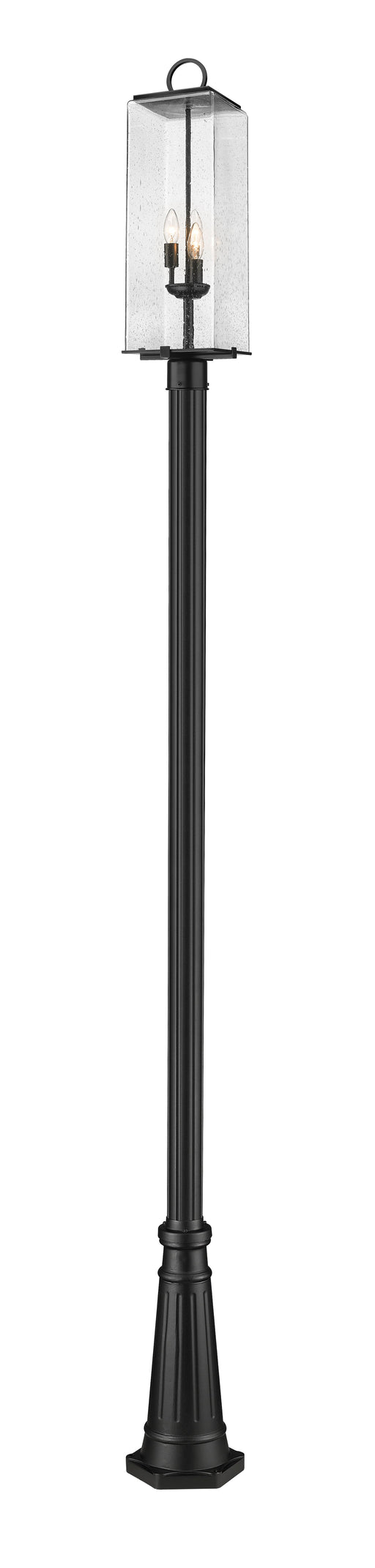Outdoor Post Mounted Fixture Z-Lite 592PHBR-519P-BK Black Sana 3 Light Outdoor Post Mounted Fixture Z-Lite