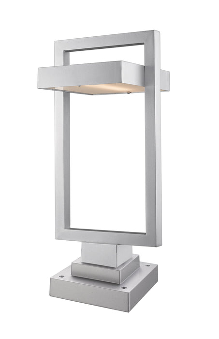 Outdoor Pier Mounted Fixture Z-Lite 566PHBS-SQPM-SL-LED Silver Luttrel 1 Light Outdoor Pier Mounted Fixture Z-Lite