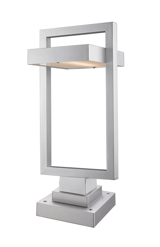 Outdoor Pier Mounted Fixture Z-Lite 566PHBS-SQPM-SL-LED Silver Luttrel 1 Light Outdoor Pier Mounted Fixture Z-Lite