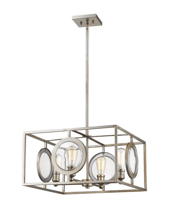 Chandelier Z-Lite 448-20AS Antique Silver Port 4 Light Chandelier Z-Lite