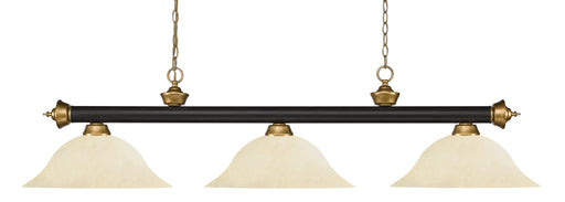 Billiard Z-Lite 200-3BRZ+SG-GM16 Bronze + Satin Gold Riviera 3 Light Billiard Z-Lite