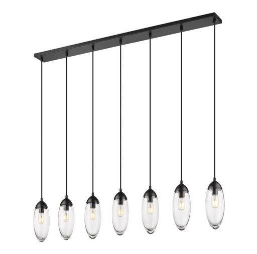 Linear Chandelier Z-Lite 651P-7L-MB Matte Black Arden 7 Light Linear Chandelier Z-Lite