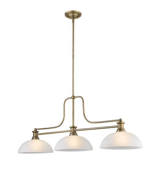 Billiard Z-Lite 725-3HBR-DWL14 Heritage Brass Melange 3 Light Billiard Z-Lite