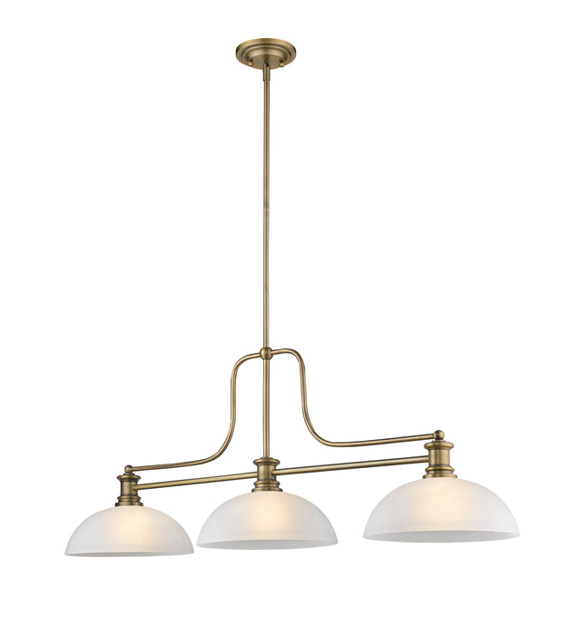 Billiard Z-Lite 725-3HBR-DWL14 Heritage Brass Melange 3 Light Billiard Z-Lite