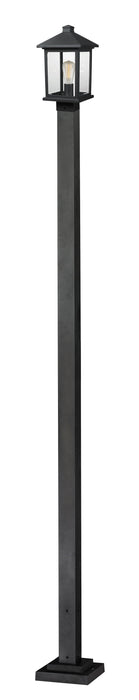 Outdoor Post Mounted Fixture Z-Lite 531PHMS-536P-BK Black Portland 1 Light Outdoor Post Mounted Fixture Z-Lite