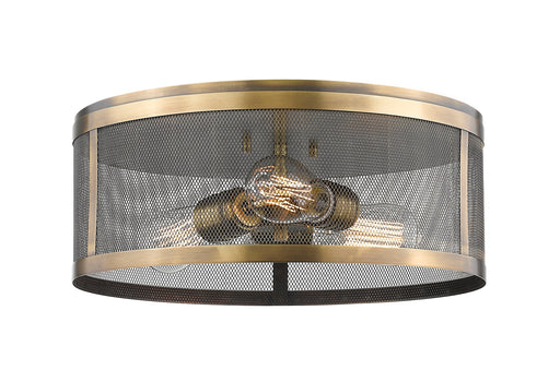 Flush Mount Z-Lite 331F14-NB Natural Brass Meshsmith 3 Light Flush Mount Z-Lite