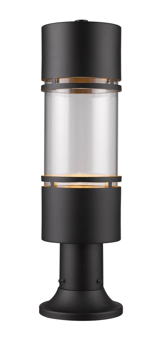 Outdoor Pier Mounted Fixture Z-Lite 553PHB-553PM-BK-LED Black Luminata 1 Light Outdoor Pier Mounted Fixture Z-Lite