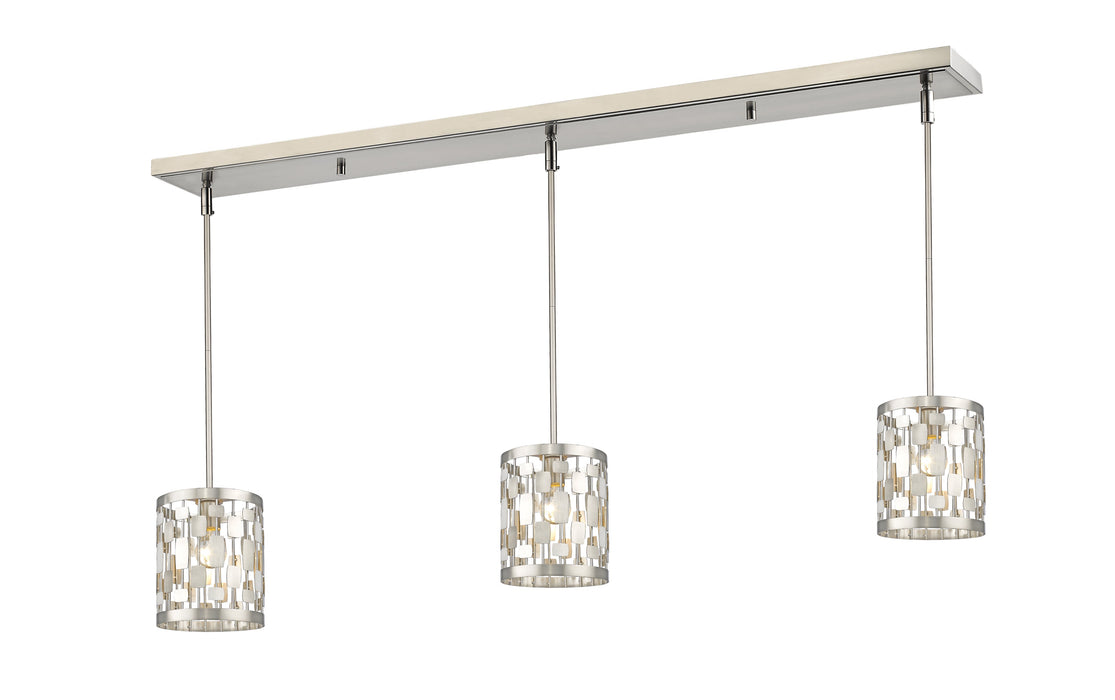 Linear Chandelier Z-Lite 430MP-3BN Brushed Nickel Almet 1 Light Linear Chandelier Z-Lite