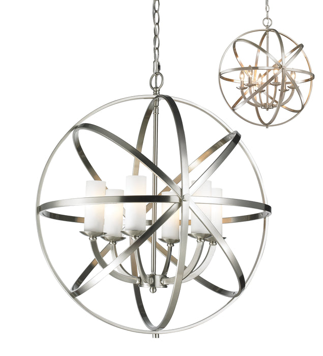 Chandelier Z-Lite 6017-6L-BN Brushed Nickel Aranya 6 Light Chandelier Z-Lite