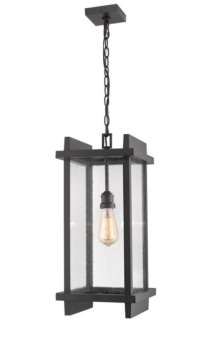 Outdoor Chain Mount Ceiling Fixture Z-Lite 565CHB-BK Black Fallow 1 Light Outdoor Chain Mount Ceiling Fixture Z-Lite