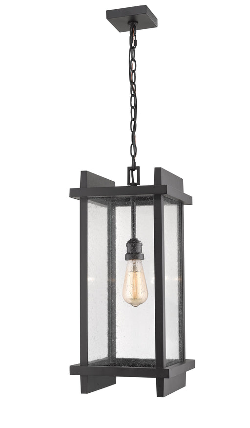Outdoor Chain Mount Ceiling Fixture Z-Lite 565CHB-BK Black Fallow 1 Light Outdoor Chain Mount Ceiling Fixture Z-Lite