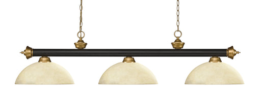 Billiard Z-Lite 200-3BRZ+SG-DGM14 Bronze + Satin Gold Riviera 3 Light Billiard Z-Lite