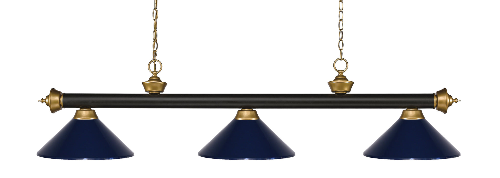 Billiard Z-Lite 200-3BRZ+SG-MNB Bronze + Satin Gold Riviera 3 Light Billiard Z-Lite