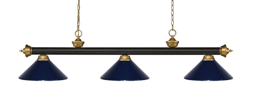 Billiard Z-Lite 200-3BRZ+SG-MNB Bronze + Satin Gold Riviera 3 Light Billiard Z-Lite