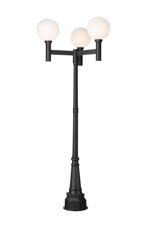 Outdoor Post Mounted Fixture Z-Lite 597BP3-564P-BK Black Laurent 3 Light Outdoor Post Mounted Fixture Z-Lite