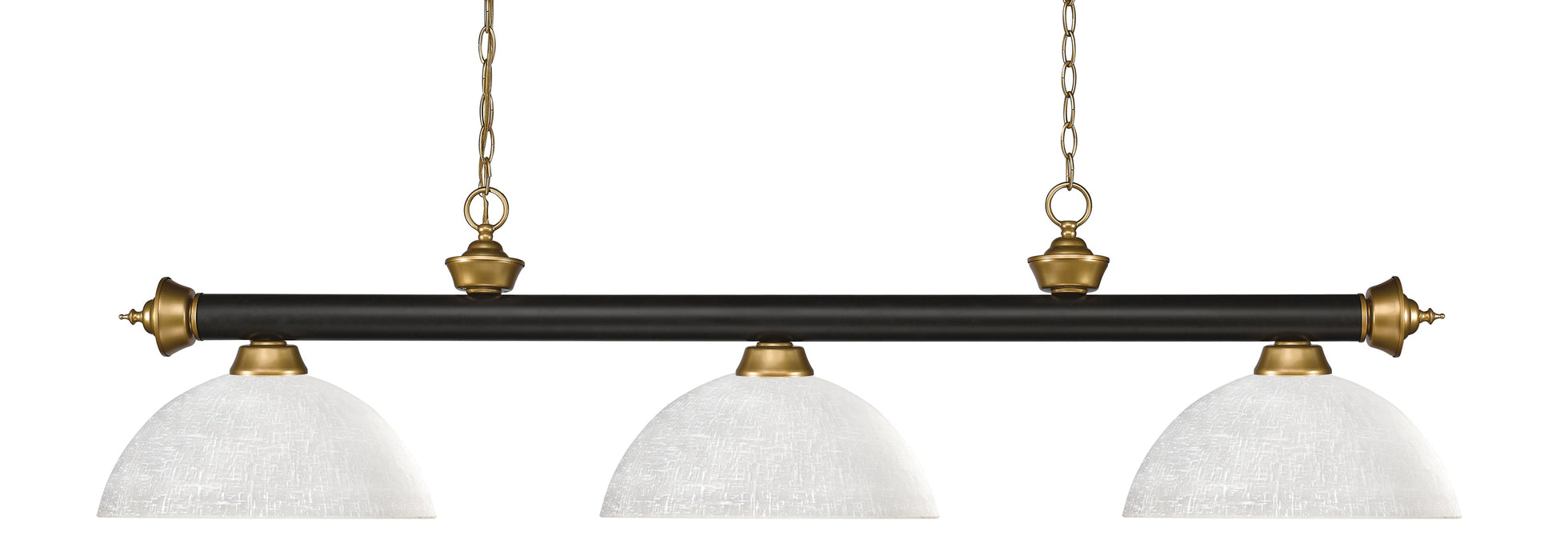 Billiard Z-Lite 200-3BRZ+SG-DWL14 Bronze + Satin Gold Riviera 3 Light Billiard Z-Lite