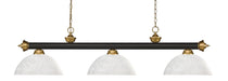 Billiard Z-Lite 200-3BRZ+SG-DWL14 Bronze + Satin Gold Riviera 3 Light Billiard Z-Lite