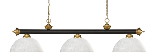 Billiard Z-Lite 200-3BRZ+SG-DWL14 Bronze + Satin Gold Riviera 3 Light Billiard Z-Lite