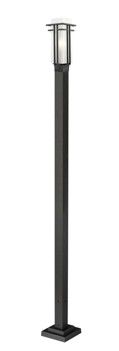 Outdoor Post Mounted Fixture Z-Lite 549PHM-536P-BK Black Abbey 1 Light Outdoor Post Mounted Fixture Z-Lite
