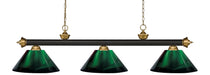 Billiard Z-Lite 200-3BRZ+SG-ARG Bronze + Satin Gold Riviera 3 Light Billiard Z-Lite