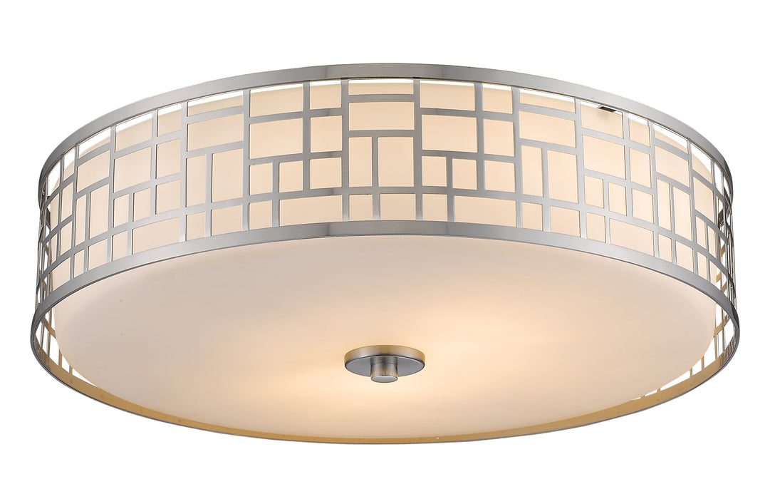 Flush Mount Z-Lite 330F20-BN Brushed Nickel Elea 3 Light Flush Mount Z-Lite