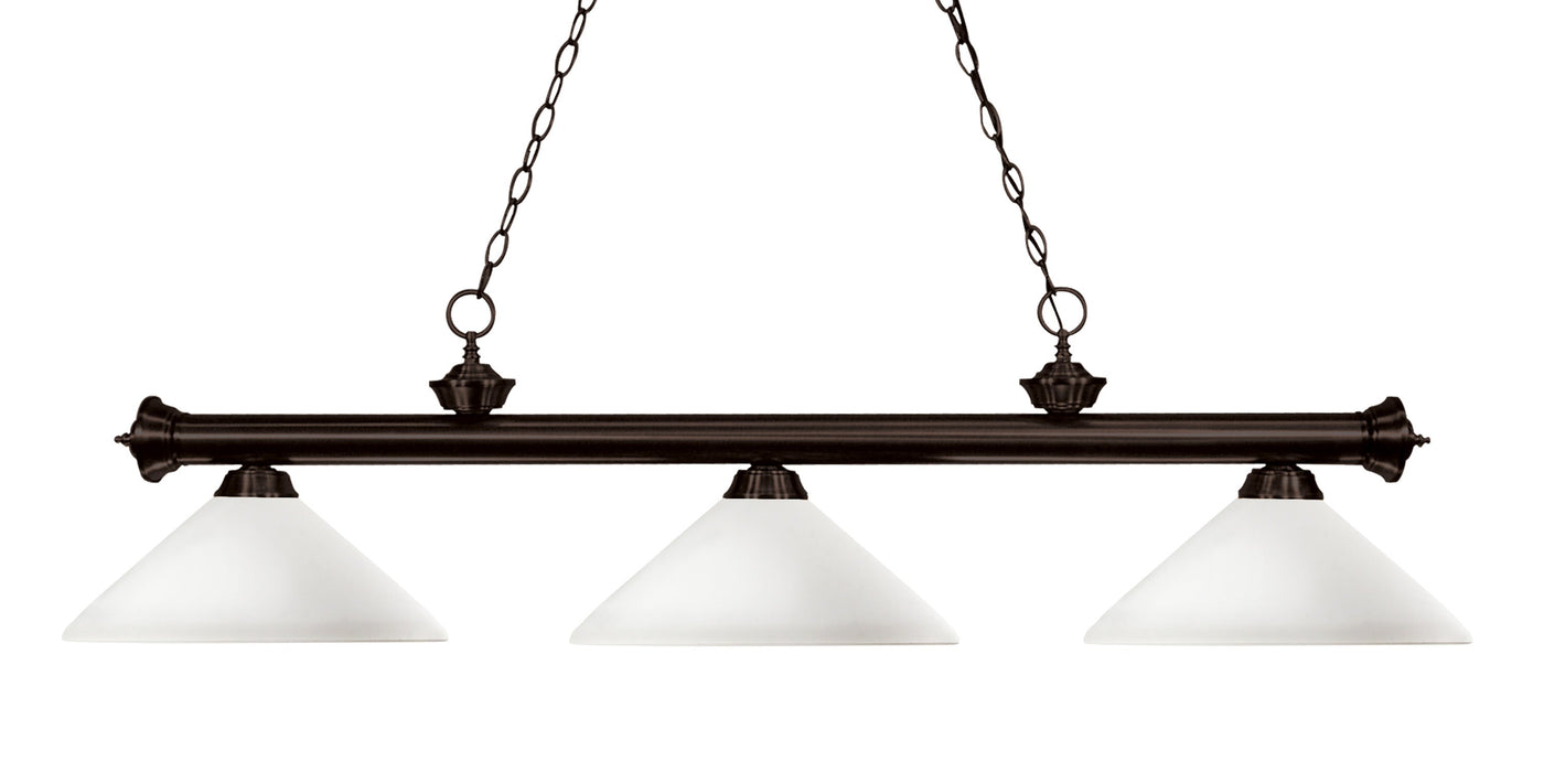 Billiard Z-Lite 200-3BRZ-AMO14 Bronze Riviera 3 Light Billiard Z-Lite