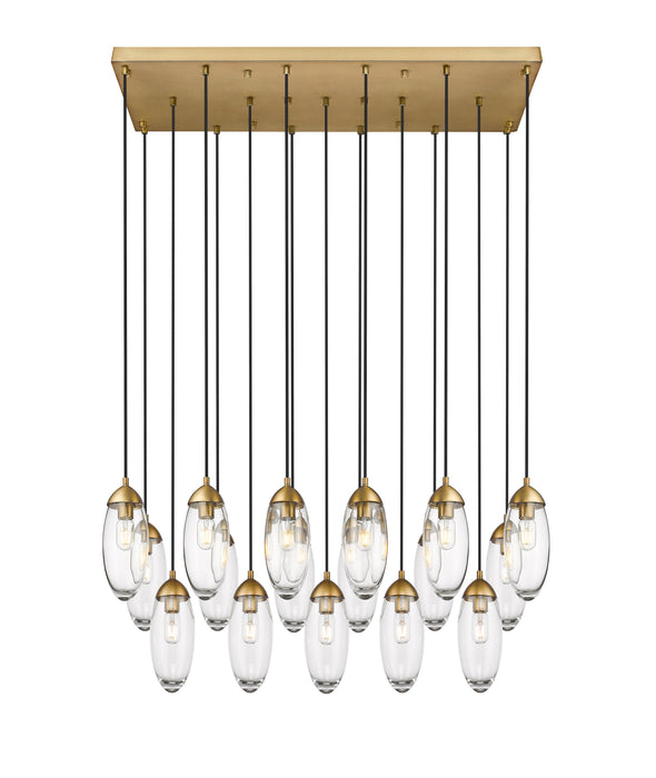 Linear Chandelier Z-Lite 651P-17L-RB Rubbed Brass Arden 17 Light Linear Chandelier Z-Lite