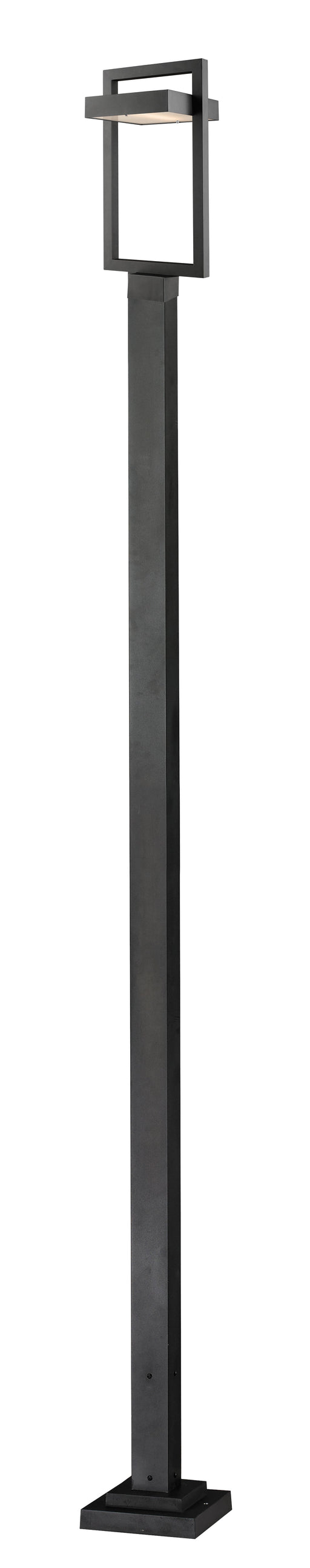 Outdoor Post Mounted Fixture Z-Lite 566PHBS-536P-BK-LED Black Luttrel 1 Light Outdoor Post Mounted Fixture Z-Lite