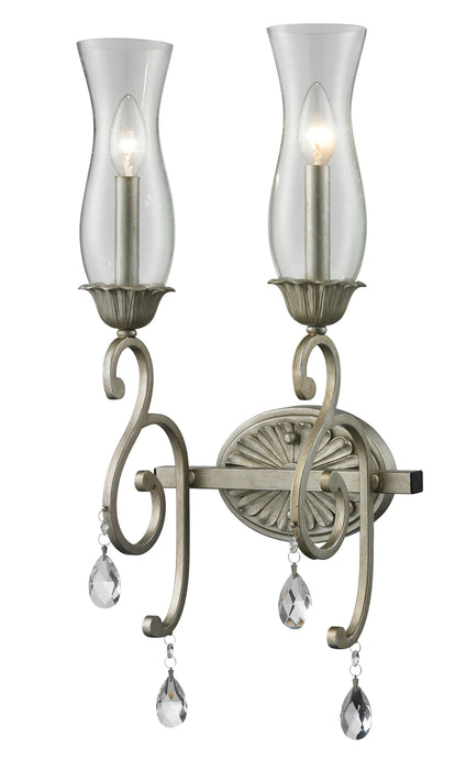 Wall Sconce Z-Lite 720-2S-AS Antique Silver Melina 2 Light Wall Sconce Z-Lite