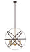 Chandelier Z-Lite 463-30HBRZ-OBR Hammered Bronze + Olde Brass Cavallo 8 Light Chandelier Z-Lite
